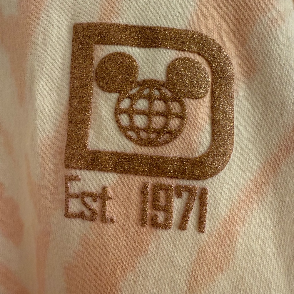 Disney Spirit Jersey, White and Pink Tie Dye, Rarely Used!